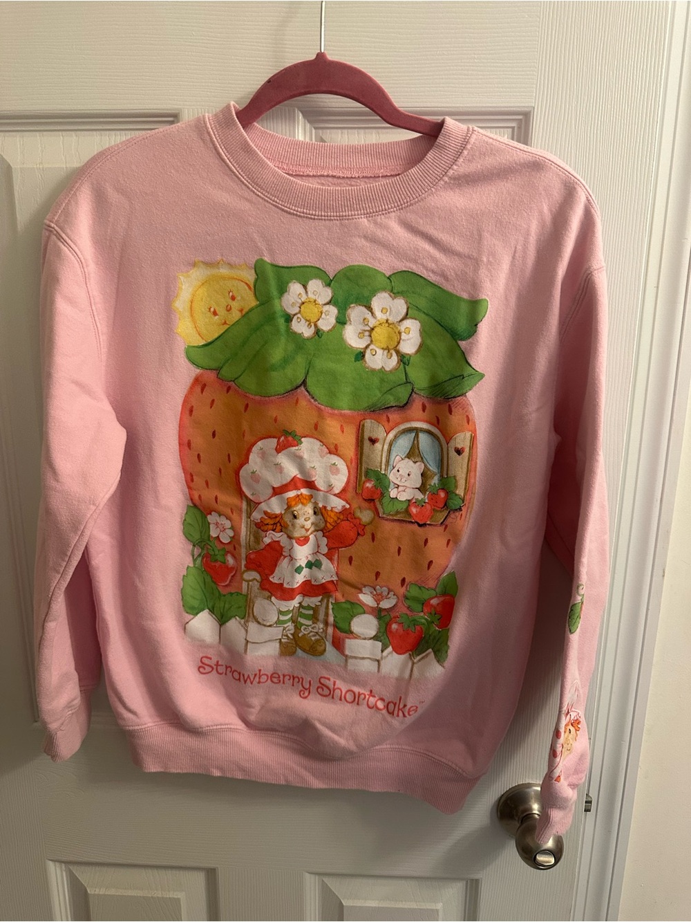 Strawberry Shortcake Size Small Hybrid Apparel Pink Long Sleeve Sweatshirt